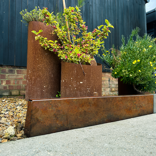 Bellamy Rustic Steel Retaining Wall Sections