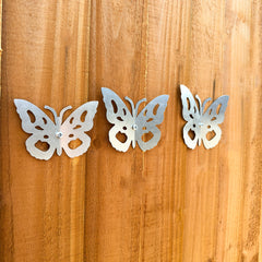 Butterfly Outdoor Metal Garden Wall Art (Pack of 3)