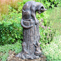 Fergus McArthur Cat & Mouse Aged Verde Statue