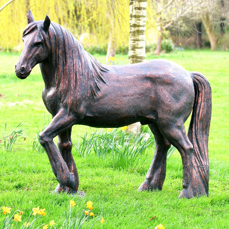 Fergus McArthur Cob Horse Aged Verde Statue