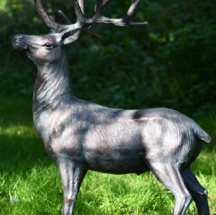 Fergus McArthur Elegant Stag Aged Verde Statue