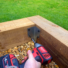 Corner Railway Sleeper Bracket with Stake