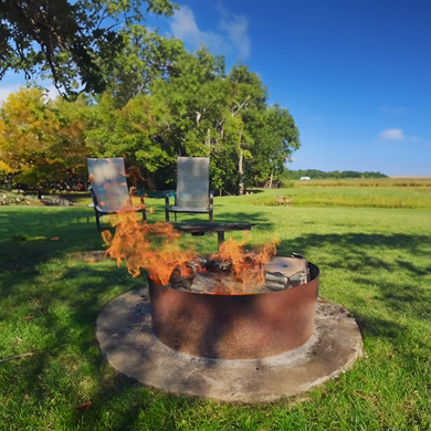 Volcann Circular Rustic Steel Containment Bonfire & Incinerator - Indoor Outdoors