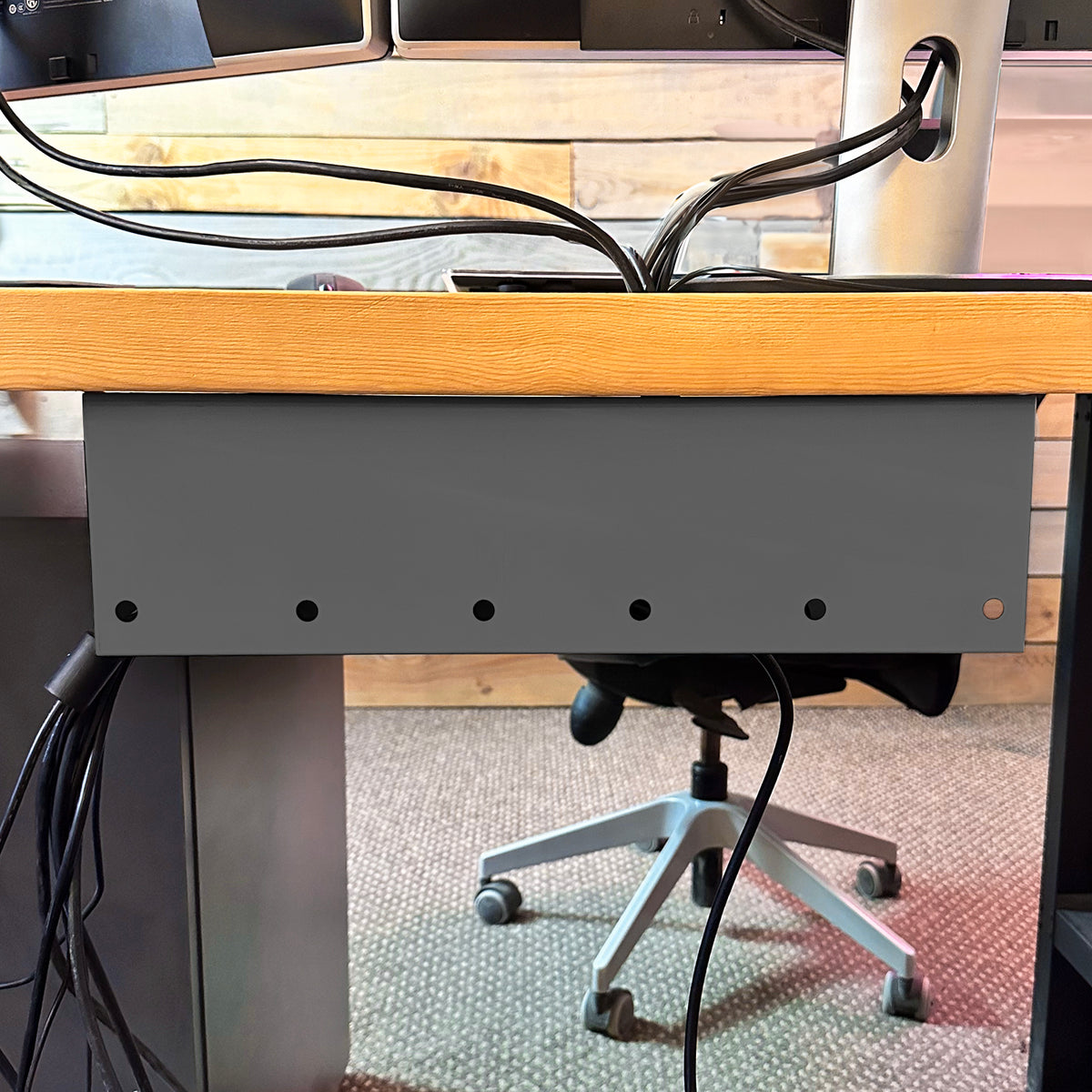 MegaMaxx UK™ Under-Desk Cable Management Tray - Indoor Outdoors