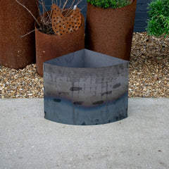 Bellamy Quarter-Circle Rustic Steel Corner Planter