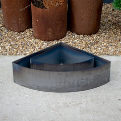 Bellamy Quarter-Circle Rustic Steel Corner Planter