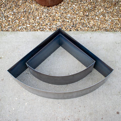 Bellamy Quarter-Circle Rustic Steel Corner Planter