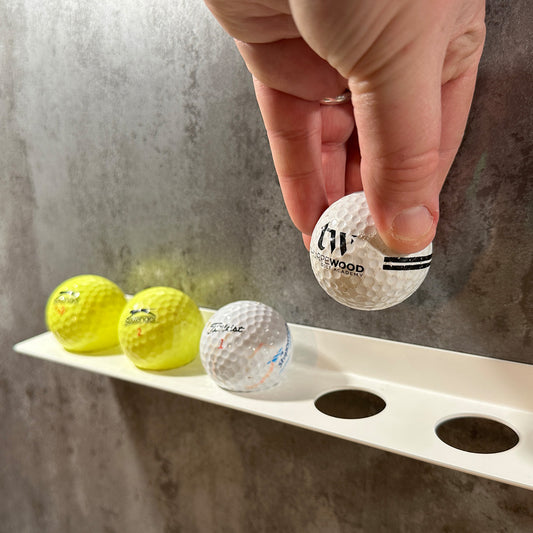 BlackSteel™ Wall Mount Golf Ball 6-Slot Display Bracket & Holder