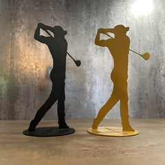 BlackSteel™ Freestanding Golf Player Statue & Ornament