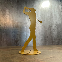 BlackSteel™ Freestanding Golf Player Statue & Ornament