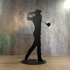 BlackSteel™ Freestanding Golf Player Statue & Ornament