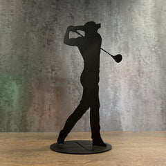 BlackSteel™ Freestanding Golf Player Statue & Ornament