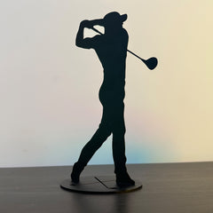 BlackSteel™ Freestanding Golf Player Statue & Ornament