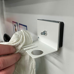 MegaMaxx UK™ Wall Mount Spray Bottle & Cleaning Rag Holder - Compact Cleaning Station