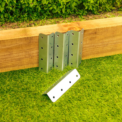 Internal & External Small Corner Railway Sleeper Brackets (Pack of 4 Brackets)