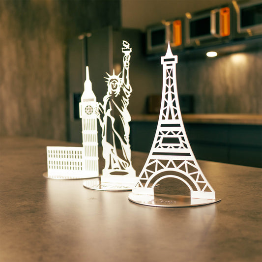 Iconic Cities World Landmark Ornaments (Paris, New York, London)