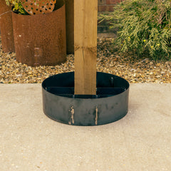 Bellamy Circular Rustic Steel Planter & Post Mounting Base