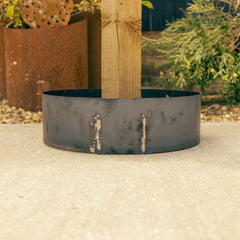 Bellamy Circular Rustic Steel Planter & Post Mounting Base