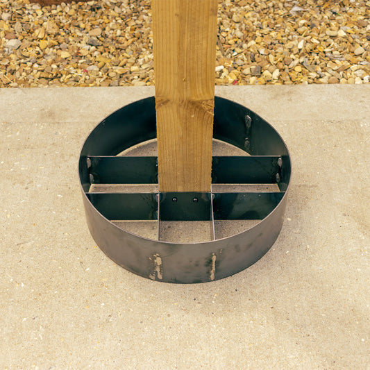 Bellamy Circular Rustic Steel Planter & Post Mounting Base