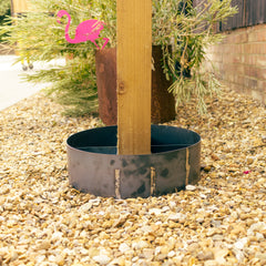 Bellamy Circular Rustic Steel Planter & Post Mounting Base