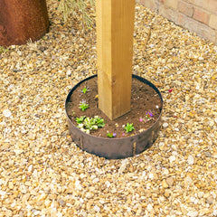 Bellamy Circular Rustic Steel Planter & Post Mounting Base