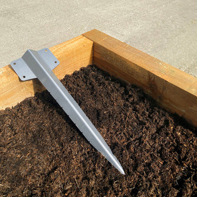 Heavy-Duty Straight Railway Sleeper Bracket with Stake for Hard Ground - Indoor Outdoors