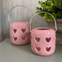 Pretty Pink Heart Tealight Lantern