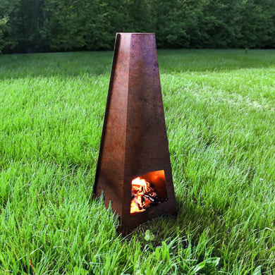 Volcann™ Rustic Steel Garden & Patio Chiminea - Indoor Outdoors