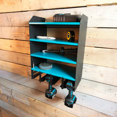 MegaMaxx UK™ Wall Mount Power Tool Storage Shelf (4 Tools, 4 Shelves)