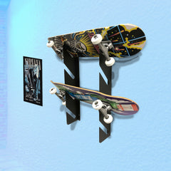 BlackSteel™ Quad Wall Mounting Skateboard Rack Brackets