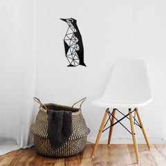 Penguin Minimalist Geometric Metal Wall Art (50cm Tall) - Indoor Outdoors