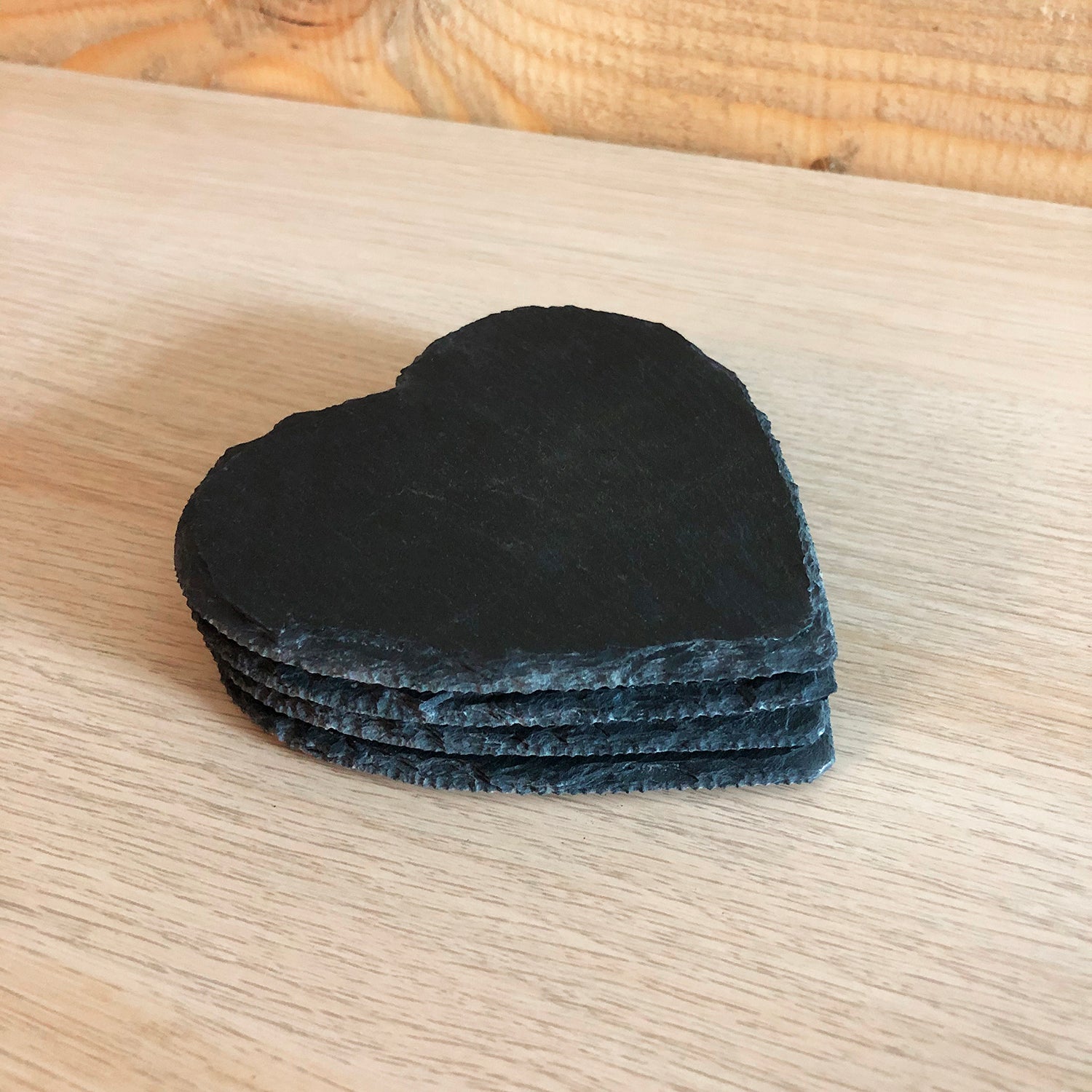 Slate Love Heart Coasters Set - Indoor Outdoors