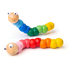 Kids Retro Wooden Wiggly Worms - Indoor Outdoors