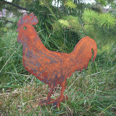 Bellamy Rustic Steel Garden Art Metal Chicken Ornaments - Indoor Outdoors