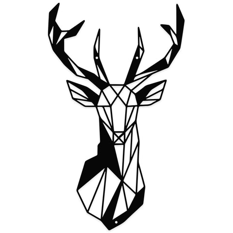 Stag's Head Wall Art - Minimalist Geometric Style - Made in the UK
