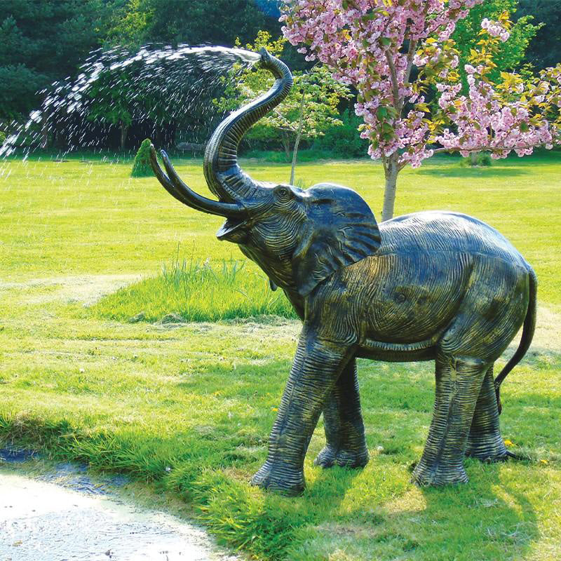 Fergus McArthur Large Elephant Bronze Effect Water Feature - Indoor Outdoors