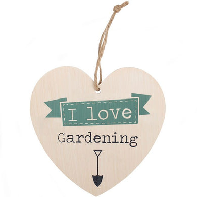 Love Gardening Hanging Heart Sign - Indoor Outdoors