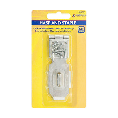 Security Hasp and Staple Lock (2 Sizes Available) - Indoor Outdoors