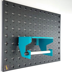 Nukeson Tool Wall - Tear-Away Blue Roll Holder with Shelf Attachment - Indoor Outdoors