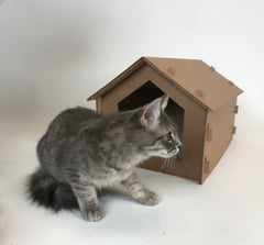 Jake's Farm Yard Cardboard Cat Hide and Seek House - Indoor Outdoors