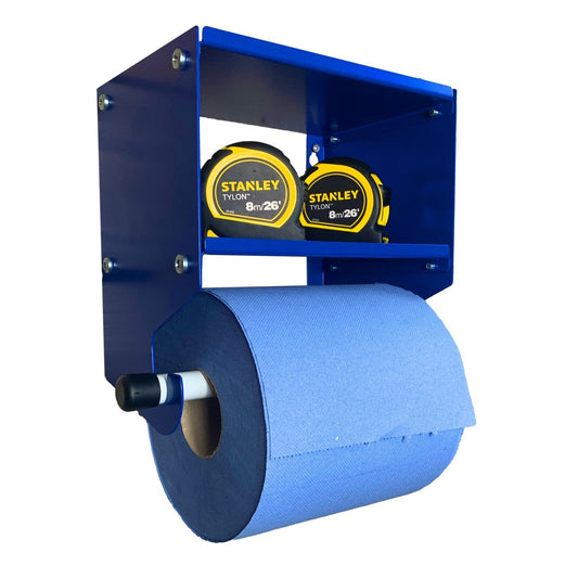 Wall Mountable Dual Blue Roll & Paper Towel Dispenser 2 tier Blue Roll Van  Clean