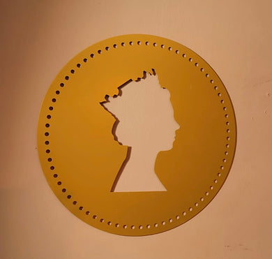 Golden British Penny Decorative Wall Art - Indoor Outdoors