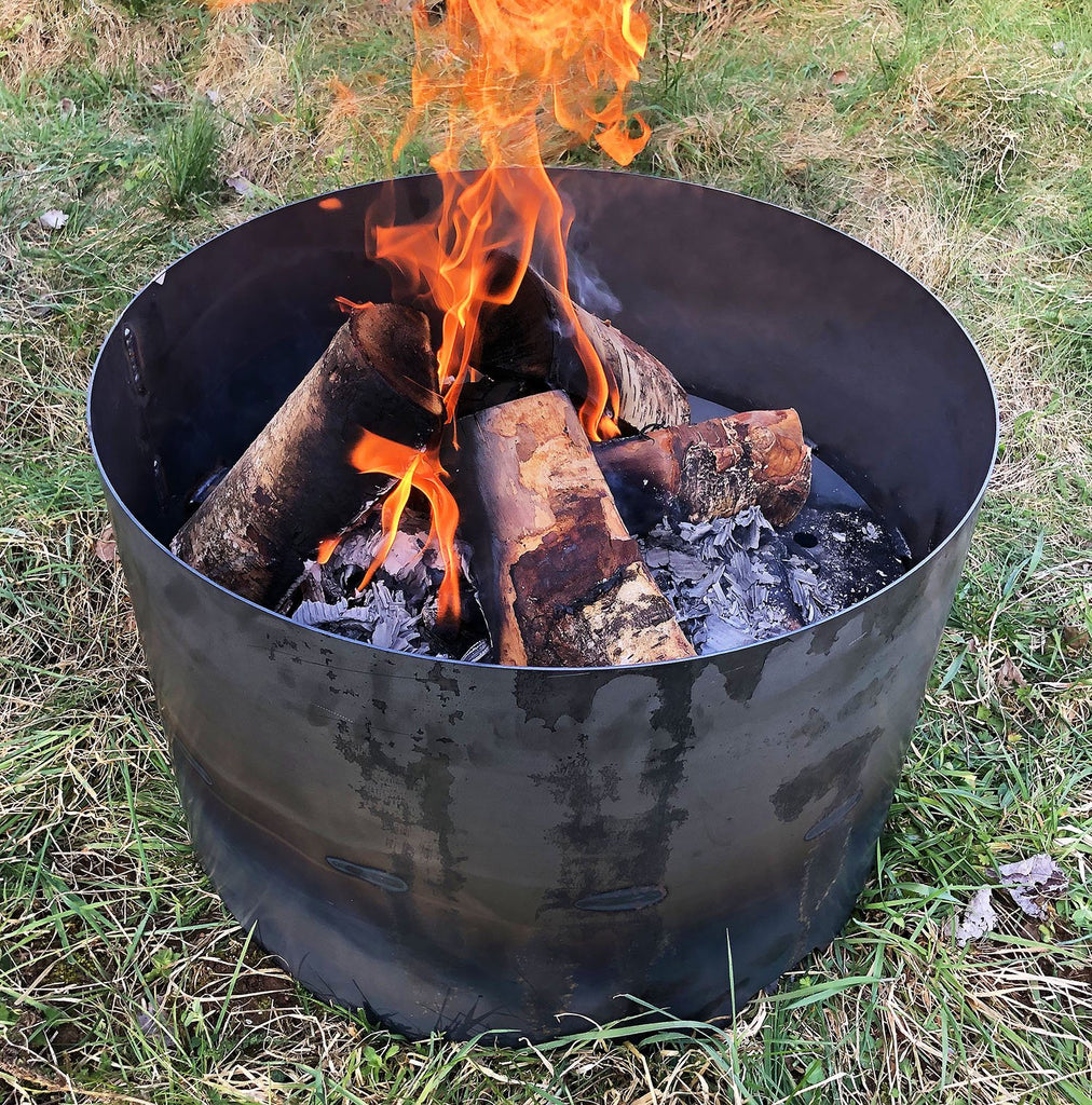 Fire Pit Brazier - Volcann Circular Rustic Steel Fire Pit