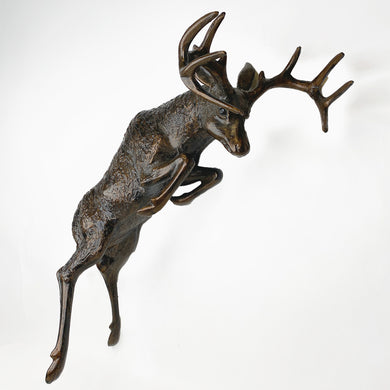 Fergus McArthur Wall Mount Stag Bronze Effect Sculpture - Indoor Outdoors