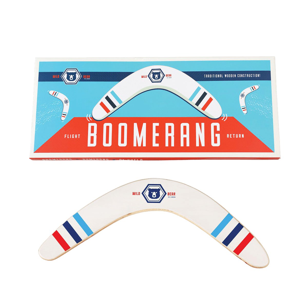 Traditional Wooden Boomerang Toy - Indoor Outdoors